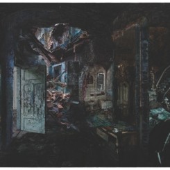 Yuan Yuan "Welfare Hotel"  (福利旅館) 2014, Oil on linen, 380 x 270 cm (diptych) 
(image courtesy the artist and Edouard Malingue Gallery)