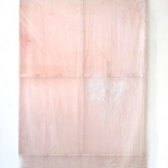 Jeremy Everett, “Proof - Pink”, ink, spray paint on silk, 228 x 170 cm, 2014