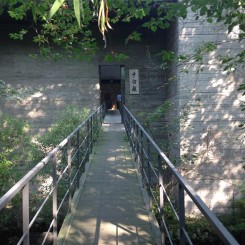 Bridge over lotus pond, leading into the Luyeyuan Stone Sculpture Museum, Chengdu通向鹿野苑石刻艺术博物馆莲花池上的桥，新民场镇，郫县，大成都