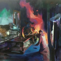 Cui Xinming, “Don’t Hurt Me”, oil on canvas, 140 x 180 cm, 2014崔新明，《不要伤害我》，油彩 畫布，140 x 180 cm，2014