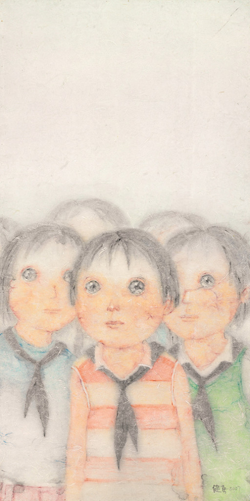 Lot 拍品编号 106 ZENG JIANYONG 曾健勇 (CHINESE, B. 1971) THE HEADER 2-602《领头 2-602》 ink and colour on paper, mounted on board 水墨 设色 纸本 表于木板 144.5 x 71.8 cm. (56 7/8 x 28 1/4 in.) Executed in 2008, 2008 年作 HK$ 100,000- 150,000 US$ 12,800- 19,200