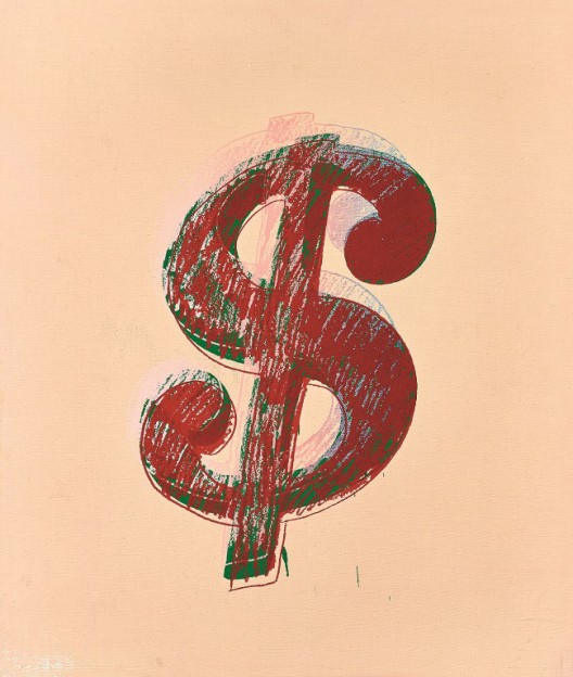Lot 拍品编号 28 ANDY WARHOL 安迪.沃荷 (AMERICAN, 1928-1987) Dollar Sign 《美元符号》 synthetic polymer and silkscreen inks on canvas人造凝胶 丝网墨 画布 40 x 33.5 cm. (15 3/4 x 13 1/4 in.) Executed in 1981, 1981 年作 HK$ 2,000,000- 2,500,000 US$ 256,400- 320,500 © 2015 The Andy Warhol Foundation for the Visual Arts, Inc. / Artists Rights Society (ARS), New York.