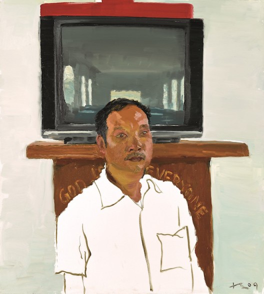 Lot 拍品编号 38 LIU XIAODONG 刘小东 (Chinese, B. 1963) The Son 《儿子》 oil on canvas 100 x 90 cm. (39 3/8 x 35 3/8 in.) Painted in 2009, 2009 年作 HK$ 700,000- 1,200,000 US$ 89,700- 153,800