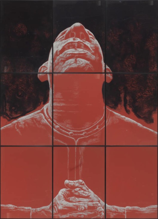 苏新平（Su Xinping），《肖像1号》，纸本色粉，330cm×240cm，2004 