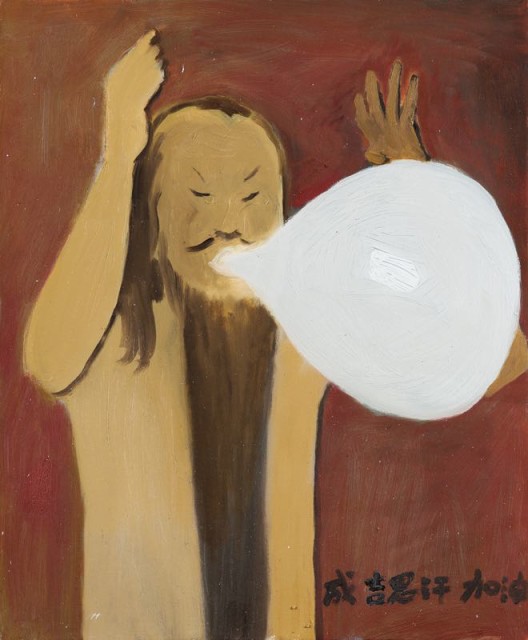 Tang Dixin, “Come on Genghis Khan,” oil on canvas, 50 x 40 cm, 2013唐狄鑫，《成吉思汗加油》，布面油画，50 x 40 cm，2013