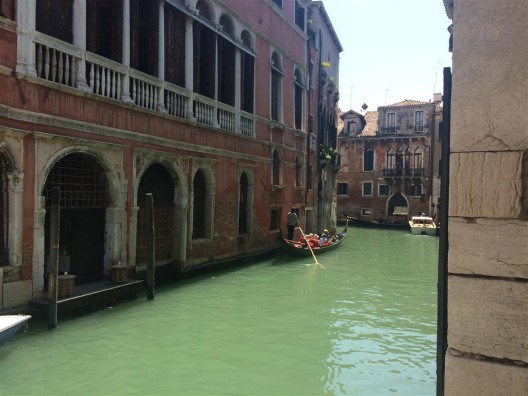 “Emerald green water” has a different meaning in Venice and in the Caribbean