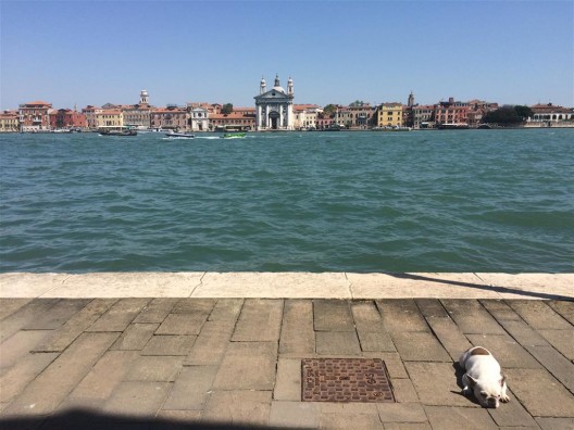 View of the Giudecca, signed with a tiny dog on the bottom right