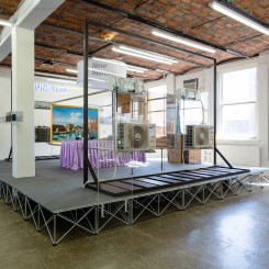 “Simon Denny: The Innovator's Dilemma”, exhibition view at MoMA PS1, New York. Image courtesy of the artist and MoMA PS1. Photo by Pablo Enriquez.