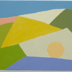 Etel Adnan, "Untitled", oil on canvas, 10 5/8 x 13 3/4 in. (27 x 35 cm), 2015, ©the artist. Photo © White Cube (George Darrell) Courtesy White Cube
