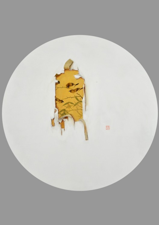 Chen Jiaye, “To Tear No. 8”, Oil on canvas, Diameter: 100 cm, 2013陈家业，《撕系列之八》，布面油画，Diameter: 100 cm，2013	