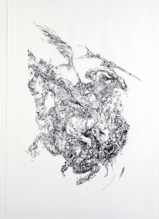 Drawing 50 (after Delacroix) 2014 Indian ink on Pergamenta White 160 paper 50 x 35 cm (Courtesy the artist and Galerie Max Hetzler Berlin | Paris. Photo: Prudence Cummings Limited)