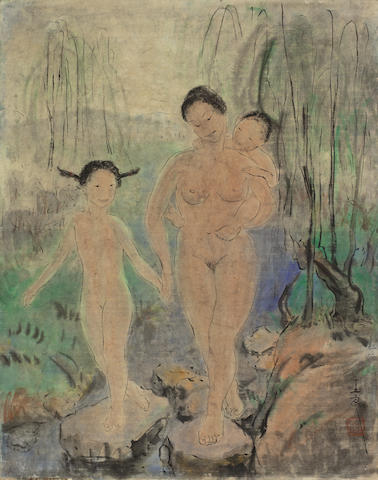 Lot 6 PAN YULIANG (1895-1977) Mother and Children HK$ 1 million - 1.5 million €110,000 - 170,000