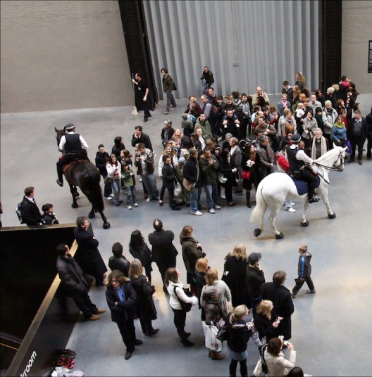 Tania Bruguera Tatlin’s Whisper #5, 2008 Mounted police, crowd control techniques, audience, overall dimensions variable Installation view: UBS Openings: Live the Living Currency, Tate Modern, London, 2008 Photo: Sheila Burnet Courtesy the artist