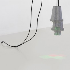 Liu Chuang, Untitled, 2015, Porcelain, LED Light, electrical wire, 27×19cm (×2), Courtesy the artist and Magician Space