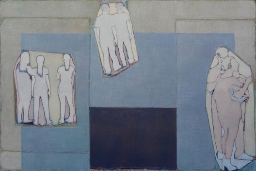 1.唐永祥，《色块和三组人形》，布面油画，200×300cm，2015（图片由艺术家和魔金石空间提供）