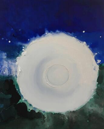 ZHANG JIAN-JUN b. 1955, First Drop of Water #35, 2016, Oil paint, acrylic, Chinese ink, rice paper on canvas, 120 x 100 cm (47 1/4 x 39 3/8 in.) 张健君 b. 1955, 第一滴水 #35, 2016, 油彩、丙烯、水墨、宣纸、画布, 120 x 100 cm (47 1/4 x 39 3/8 in.)