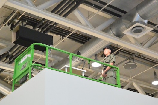 Birdsong was blasted throughout the hall via a Long Range Acoustic Device, usually used to disperse protestors. The artist, Samson Young, is from Hong Kong. 