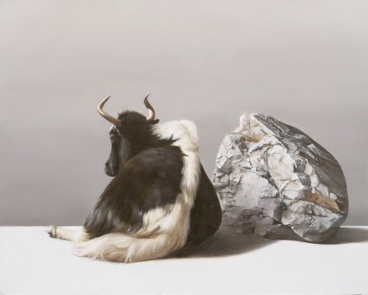 Sam Leach, 'Yak and Rock', 2016, oil and resin on wood, 41 x 51 cm