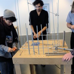 Tarek Atoui, workshop with Nordahl Grieg High School in Bergen.  Photo: Tor Steffen Espedal