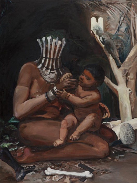 王之博，《我们把它留给戴它的人》，布面油画，160 x 120 cm，2015