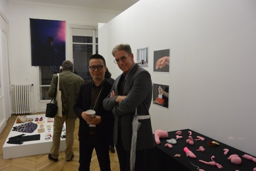 Gallerist Leo Xu with collector Serge Trioche at Asia Now