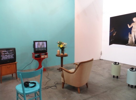 installation shot presentation Lynn Hershman Leeson and Eli Cortiñas at Artissima 2016, booth of Waldburger Wouters, Brussels