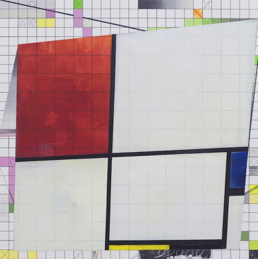 导览 / 蒙德里安 Guided Tour / Mondrian 2016 布面丙烯、马克笔、彩铅、蜡笔    acrylic, marker, colored pencil, oil crayon on canvas 140×140cm