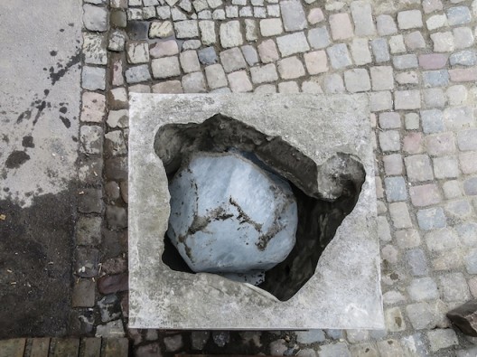 Olafur Eliasson Ice melting within a concrete block. Working process for The presence of absence (Nuup Kangerlua, 24 September 2015 #1), 2016