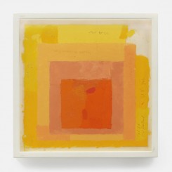 Color study for Homage to the Square, n.d., Oil and graphite on blotting paper, 13 x 13 x 1 1/4 inches (33 x 33 x 3.2 cm), © 2017 The Josef and Anni Albers Foundation/Artists Rights Society (ARS), New York. Courtesy David Zwirner, New York/London.