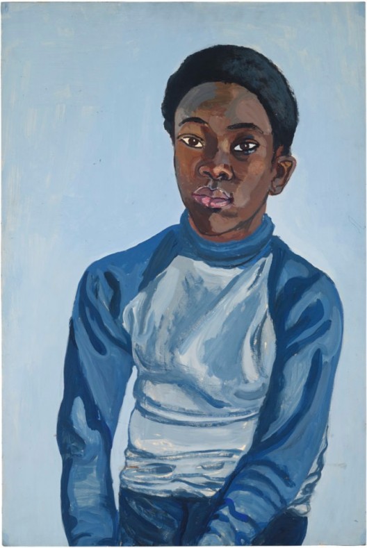 Benjamin, 1976, Acrylic on board, 29 7/8 x 20 3/4 inches (75.9 x 52.7 cm), © The Estate of Alice Neel. Courtesy David Zwirner, New York/London