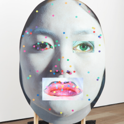 Tony OURSLER, "EUC%", 2015, Wood, inkjet print, LCD screens, USB flash drives; sound performed by Holly Stanton, Jim Fletcher, and Brandon Olson, 271 × 182 × 7 cm, Courtesy of the K11 KollectionTony OURSLER，《EUC%》，2015，木、噴墨列印、液晶顯示屏、USB快閃記憶體；Holly Stanton、Jim Fletcher、Brandon Olson聲音演出，271 × 182 × 7 公分，鳴謝K11藝術典藏