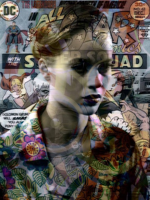 “Power Girl (All Star series)”, Pigment print, mounted on Dibond, non-glare glass, 177 x 134 x 4.8 cm, 2016 (Courtesy of the artist and Galerie Nathalie Obadia, Paris/Brussels) 《超能女孩,“全明星”系列》,铝塑板上颜料墨水输出,防眩镜面,177 x 134 x 4.8,cm2016(鸣谢艺术家和娜塔莉·奥巴迪亚画廊(巴黎/布鲁塞尔))
