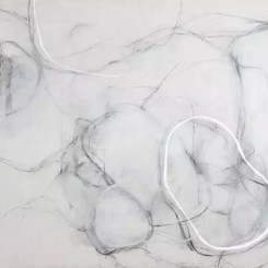 《线 - 白影》/ Lines - White Shadow
综合材料/ Mixed media on canvas
200 × 300 cm
2016