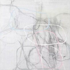 《线 - 白影 之二》/ Lines - White Shadow No.2,
综合材料/ Mixed media on canvas
200 × 200 cm
2016