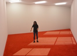 Tino Sehgal "Ann Lee", based on  the manga character bought by Philippe Parreno and Pierre Huyghe, performed on/in Pierre Huyghe's "6PM" 2000, carpet (Esther Schipper, Berlin)