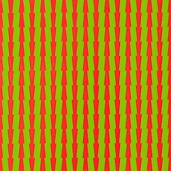Tess Jaray, Borromini's Balustrade Red & Green, 2014, acrylic on metal panel, 24 x 43 cm, copyright Tess Jaray, 2017. All rights reserved. Courtesy Karsten Schubert and Marlborough Fine Art, London