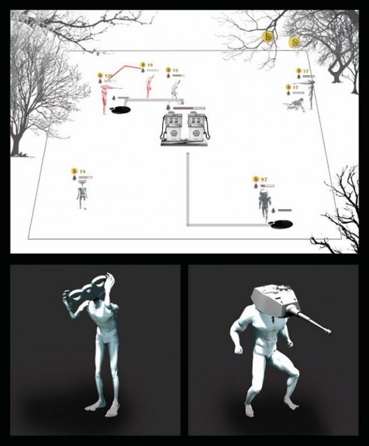 WONG Chung-yu, “Carnivore”, Real-time random animation, 2015 (Image courtesy of the Artist and Hanart TZ Gallery) 黄琮瑜,《肉食者》,动画,2015(图片由艺术家及汉雅轩提供)