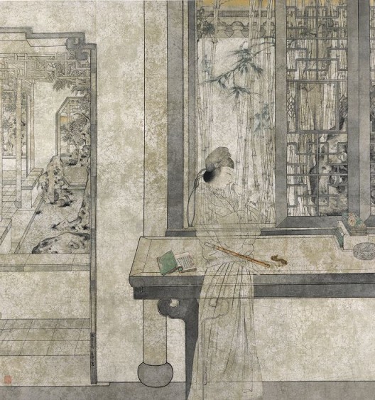 郑力,《游园惊梦》,水墨 设色 纸本,210 x 198 cm,2009(图片由艺术家及汉雅轩提供) ZHENG Li,