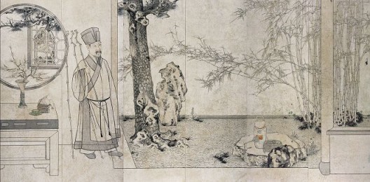郑力,《我亦有亭深竹里,也思归去听秋声》,水墨 设色 纸本,184 x 372 cm,2015(图片由艺术家及汉雅轩提供) ZHENG Li,