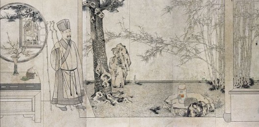 郑力，《我亦有亭深竹里，也思归去听秋声》，水墨 设色 纸本，184 x 372 cm，2015（图片由艺术家及汉雅轩提供） ZHENG Li, 