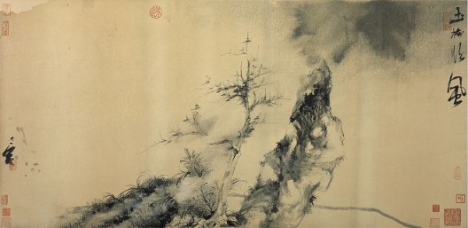 郑力,《玉树临风》,水墨 古纸本,51 x 106 cm,2015(图片由艺术家及汉雅轩提供) ZHENG Li,