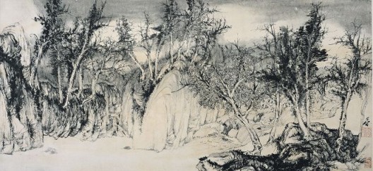 郑力,《谷雨》,水墨 纸本,37 x 80 cm ,2002(图片由艺术家及汉雅轩提供) ZHENG Li,