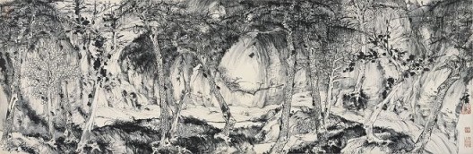 郑力，《小万壑松风图》，水墨 纸本，34 x 104 cm，2009（图片由艺术家及汉雅轩提供） ZHENG Li, 