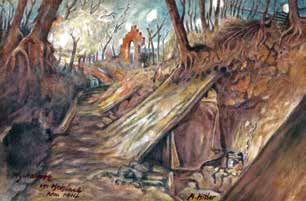 《还是山水画1914-2014》，水彩，17.4×26.5 cm，2015