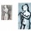 《伊娃1911-2011》，纸上炭笔，41.7×29.6 cm，2014（左）（Photo: Marc Domage）；《伊娃1911-2011》，墨、丙烯，185×96 cm，2014（右）（Photo: Marc Domage）