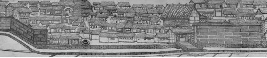 Cao Minzhi and Chen Jianjun “Rooftop and the Wall” project, 2016 (Scroll Drawing No.2, drawing by Gong Suqing, detail 2015)  曹明浩+陈建军「天台与墙」剧场，2016 (素描 卷2，龚素清绘制，局部，2015)