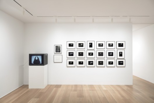 Adrian Piper, It’s Just Art, 1980. Documentation of the performance Wednesday, April 23, 1980 at the Allen Memorial Art Museum, Oberlin College, Oberlin, Ohio: performance poster, black and white print on paper, 10 13/16