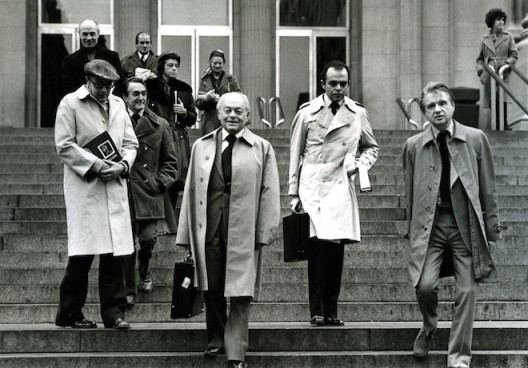 Frank Lloyd, Gilbert Lloyd with Francis Bacon at the Metropolitan Museum of Art, New York, 1975. Copyright Marlborough Fine Art