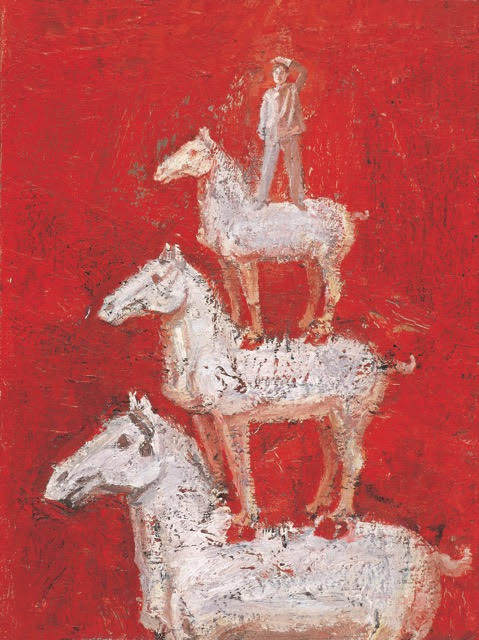 Gao Xiang, Horse Pagoda, 2010, oil and acrylic on canvas, 61 x 46 cm (image courtesy the artist and Katrine Levine Galleries)