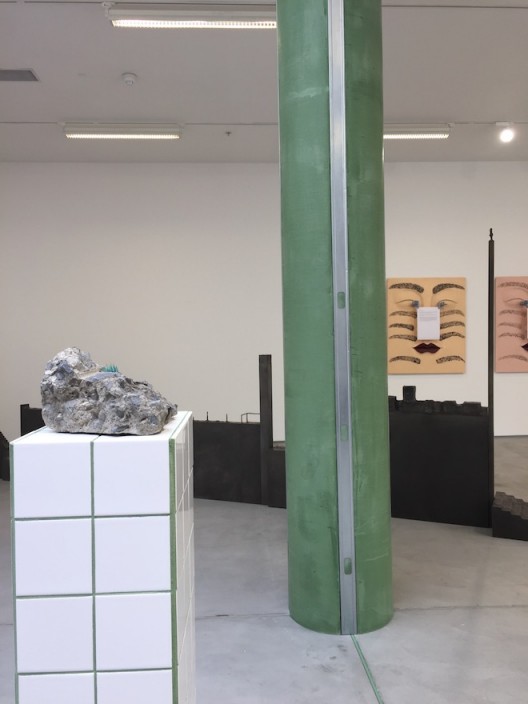 Zhang Ruyi installation view, sculpturally incorporated with the gallery space's structural columns